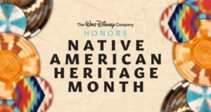 Disney Parks celebrates Native American Heritage Month with vibrant corner patterns and festive artwork inspired by Megan Goheen’s style, honoring the diverse cultures and stories that enrich our parks. The colorful design highlights the unique traditions recognized throughout November across Disneyland Resort and Walt Disney World.
