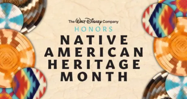 Disney Parks celebrates Native American Heritage Month with vibrant corner patterns and festive artwork inspired by Megan Goheen’s style, honoring the diverse cultures and stories that enrich our parks. The colorful design highlights the unique traditions recognized throughout November across Disneyland Resort and Walt Disney World.