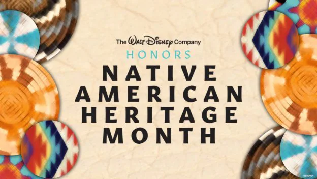 Disney Parks celebrates Native American Heritage Month with vibrant corner patterns and festive artwork inspired by Megan Goheen’s style, honoring the diverse cultures and stories that enrich our parks. The colorful design highlights the unique traditions recognized throughout November across Disneyland Resort and Walt Disney World.