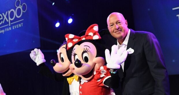 Bob Chapek with Mickey and Minnie