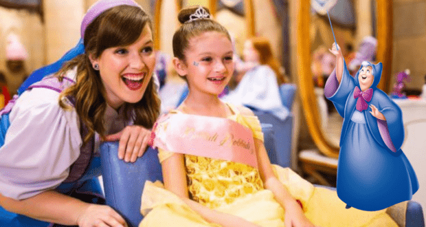 Cast member with guest at Bibbidi Bobbidi Boutique