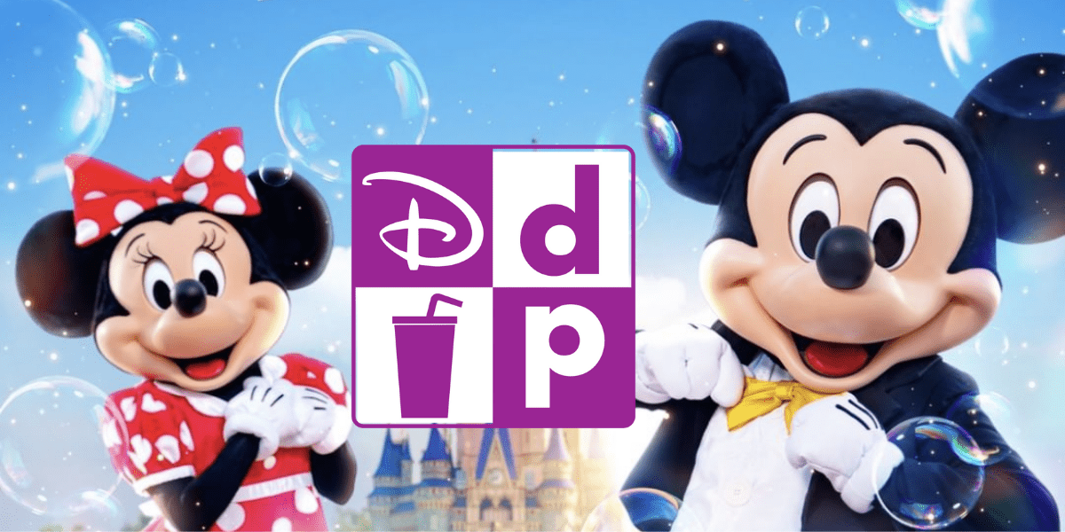 Minnie and Mickey Mouse beaming next to the Disney Dining Plan logo, Cinderella Castle in the background, capturing the excitement of dining at Walt Disney World.