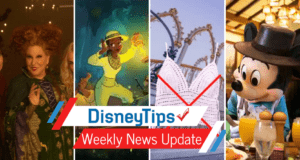 Experience the magic of Disney with a spellbinding witches' scene, a classic animated princess moment, thrilling rollercoaster action, and Mickey Mouse enjoying a meal—all featured in this lively Disney Tips Weekly News Update for theme park enthusiasts.
