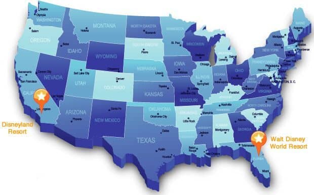 Disney Parks U.S. Map