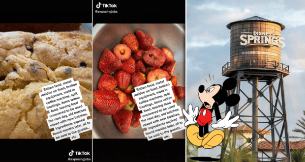 Chocolate chip cookies, fresh strawberries, and the famous Disney Springs water tower featuring a delightful Mickey Mouse illustration bring to life the playful magic of Erin McKenna's Bakery NYC at Disney Springs.