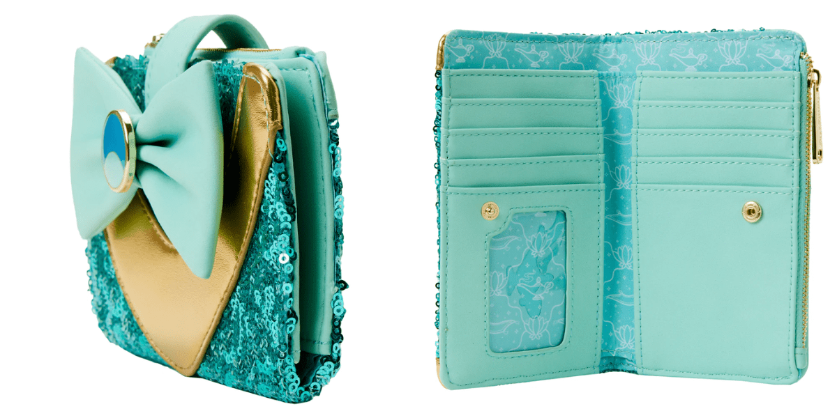 loungefly princess jasmine sequin flap wallet interior