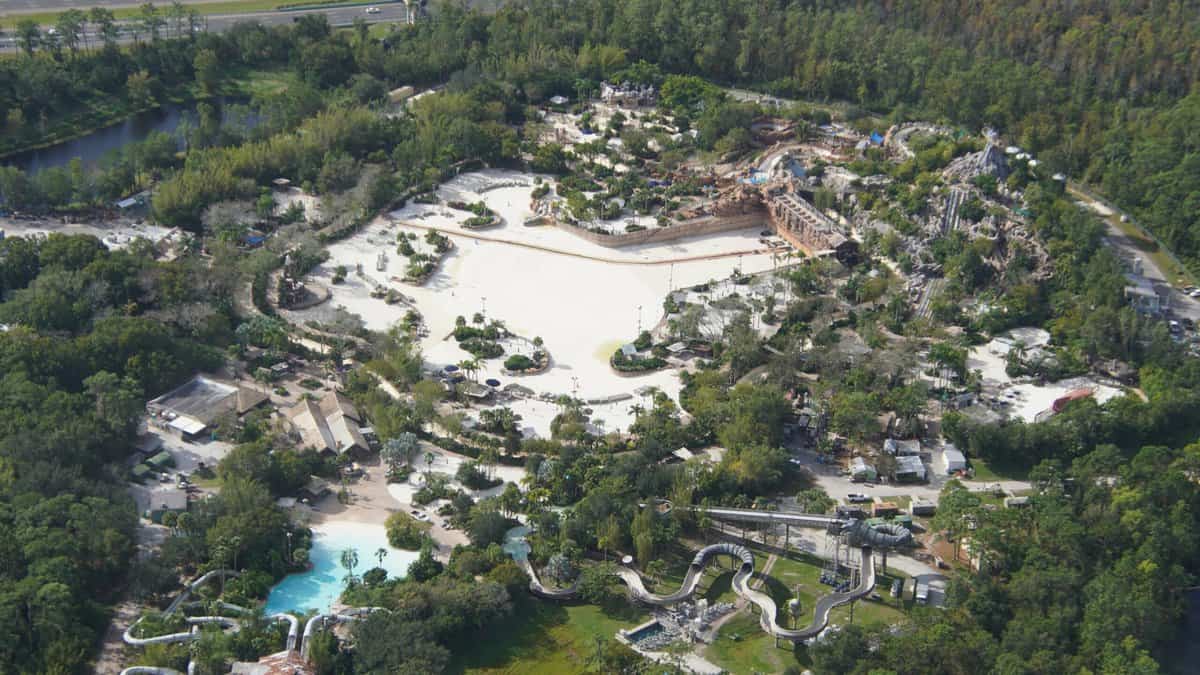 Disney's Typhoon Lagoon, aerial shot during refurbishment