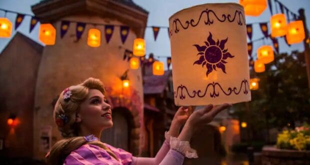 rapunzel tangled bathrooms lanterns photo op