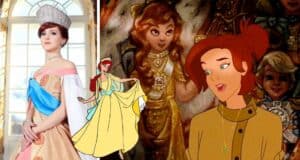 Anastasia greets visitors in her royal gown alongside iconic scenes from the animated film, capturing the magical spirit of a Walt Disney World Anastasia experience.