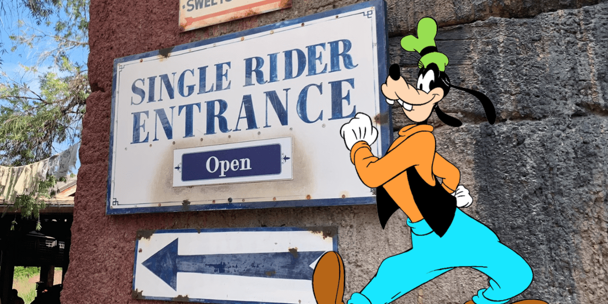 Goofy Heading to Single Rider Line