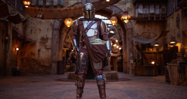The Mandalorian and Grogu at Disneyland