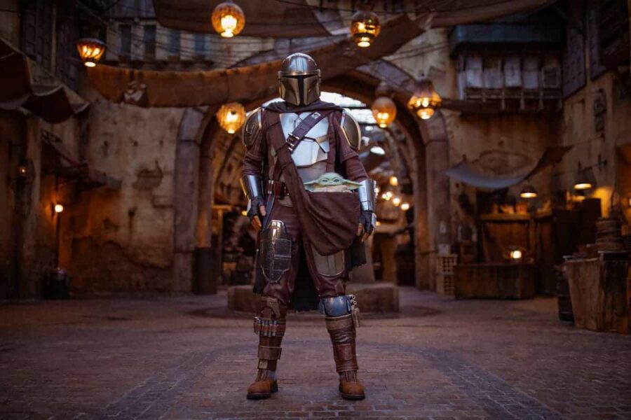 The Mandalorian and Grogu at Disneyland