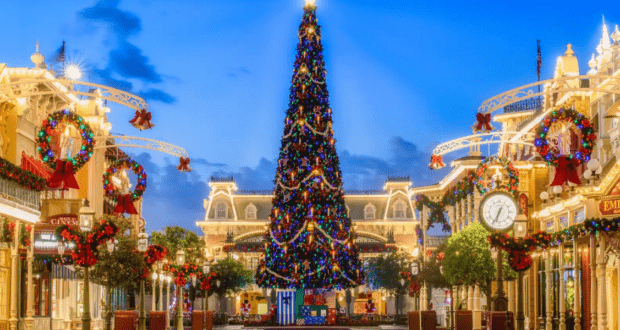 Main Street Decorated for the Holidays