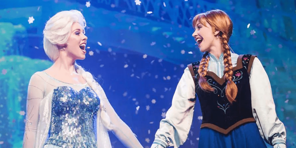 Elsa and Anna at Frozen Sing-Along