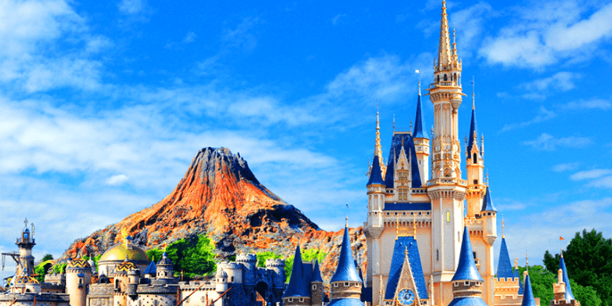 Castle and Attraction at Tokyo Disneyland