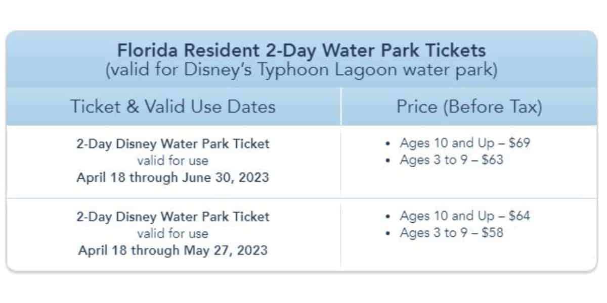 Florida resident water park ticket offer