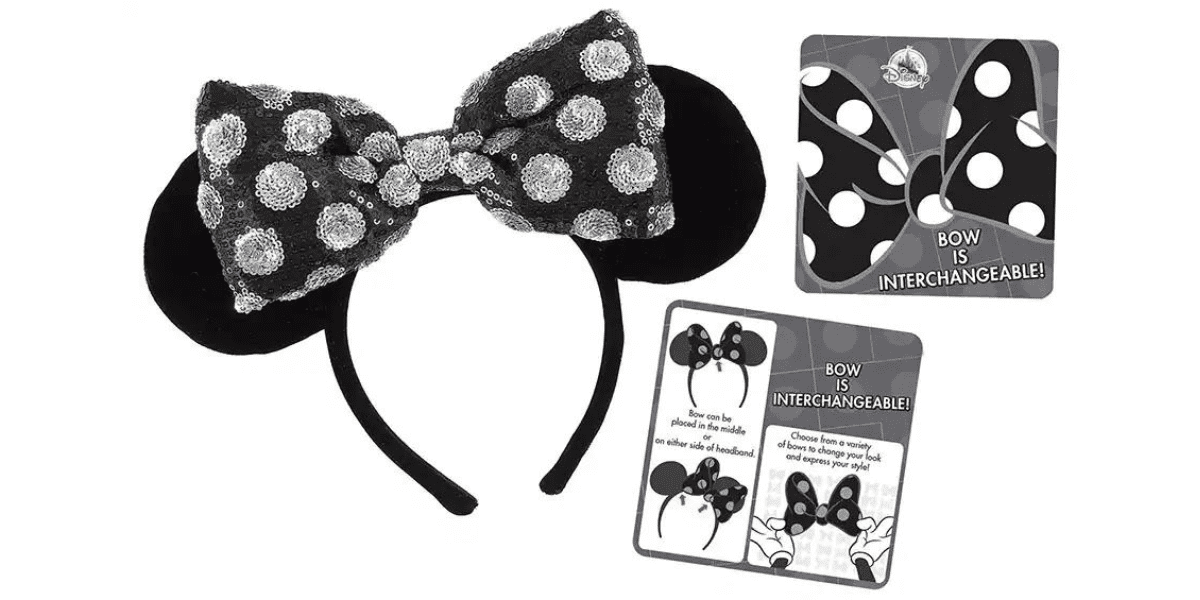 Interchangeable minnie ear headband
