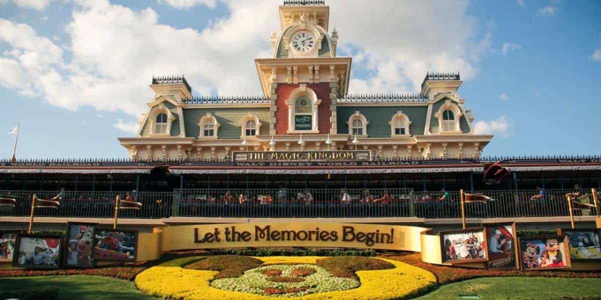 Magic Kingdom Mickey entrance sign train station history old