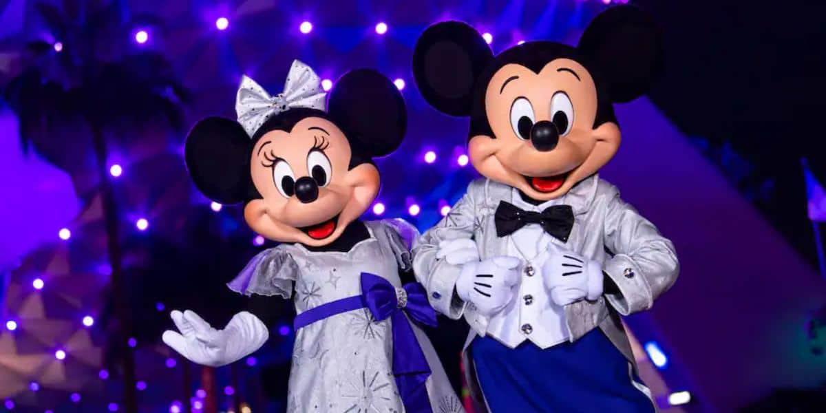 Mickey and Minnie dressed for 100th Anniversary while visiting EPCOT