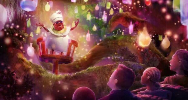 Rendering of Mama Odie on Tiana's Bayou Adventure