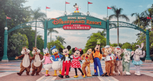 Characters at the Entrance of Disney's Hong Kong Resort