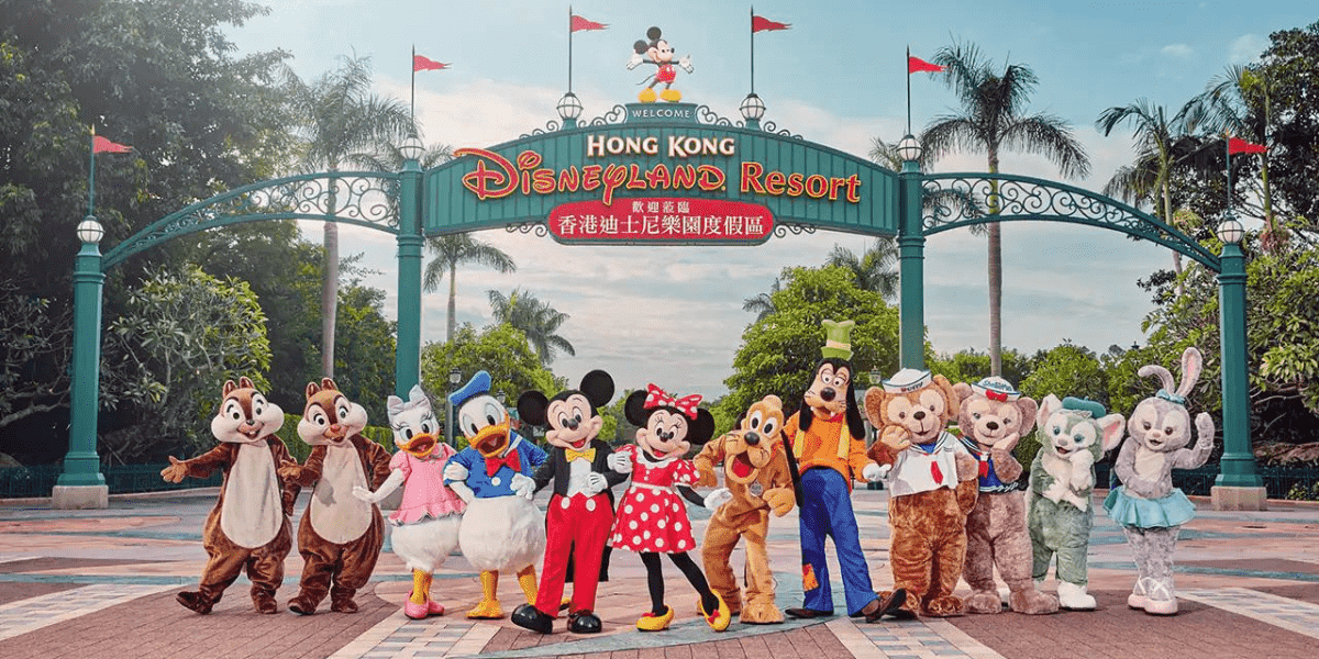 Characters at the Entrance of Disney's Hong Kong Resort
