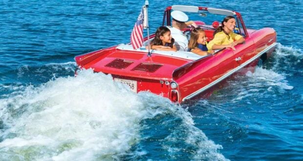 Vintage Amphicar Tours on water