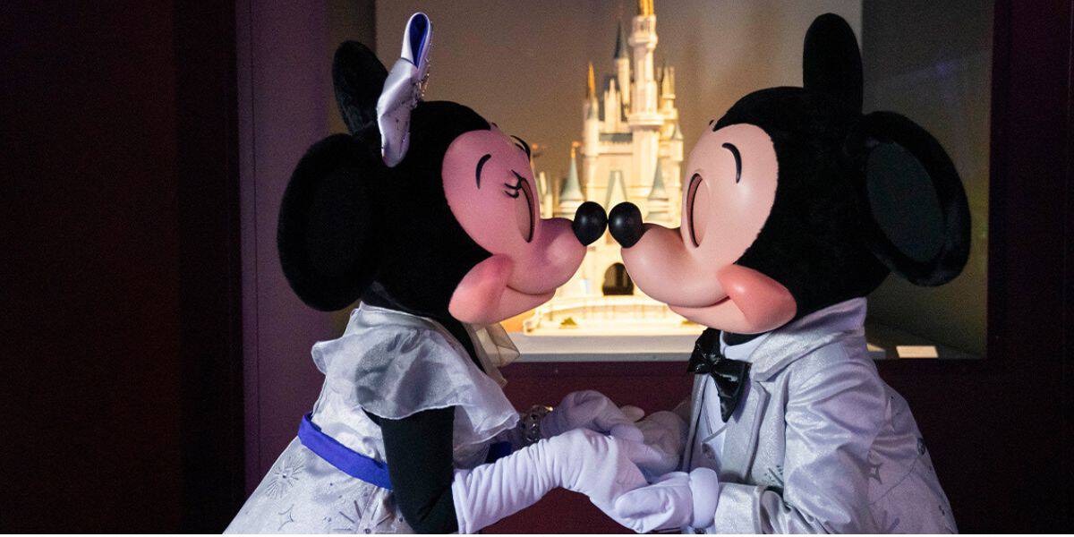 Mickey Mouse and Minnie Mouse