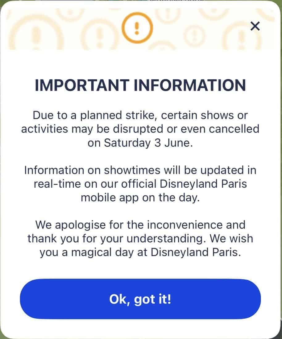 disneyland paris message strikes