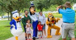 Family photo with characters
