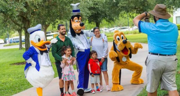 Family photo with characters