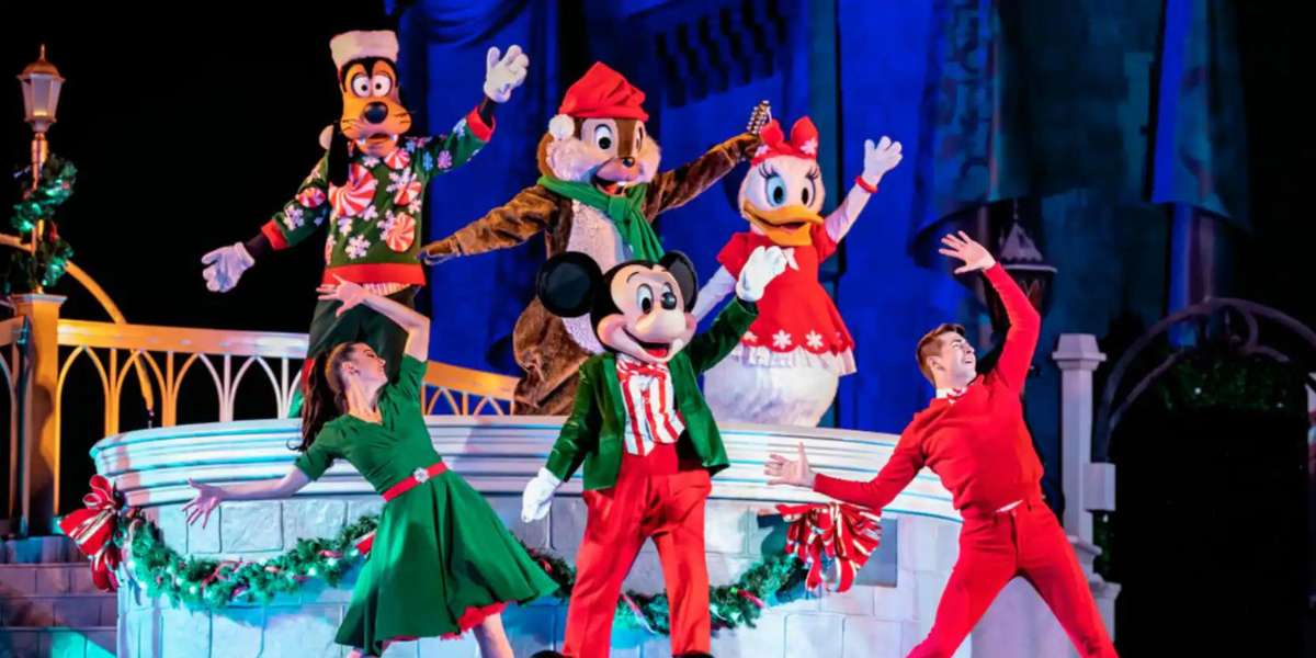 Mickeys and Characters Dance on Stage for Christmas Show