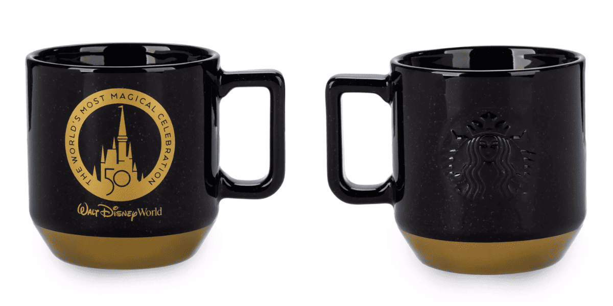 walt disney world 50th anniversary and starbucks logo mug
