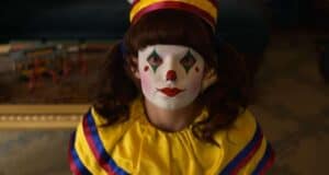 Girl dressed as clown doll from American Horror Stories