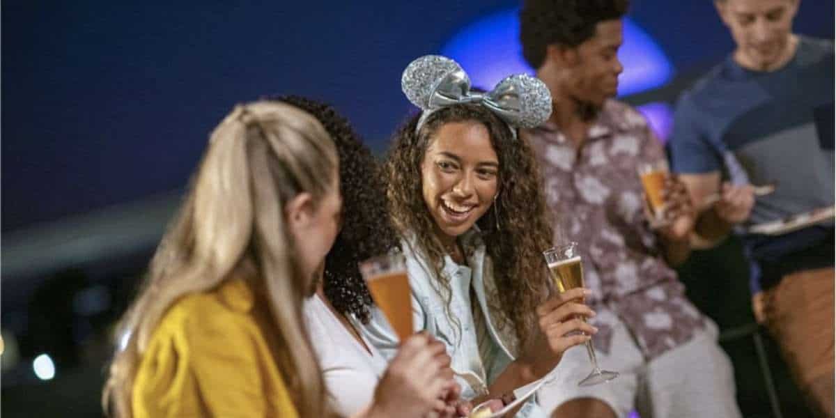 Friends drinking wine at EPCOT