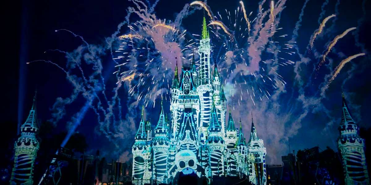 Nighttime Show at Cinderella Castle for Mickeys Not So Scary Halloween Party