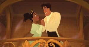 Tiana and Naveen hold hands in 'Princess and the Frog'