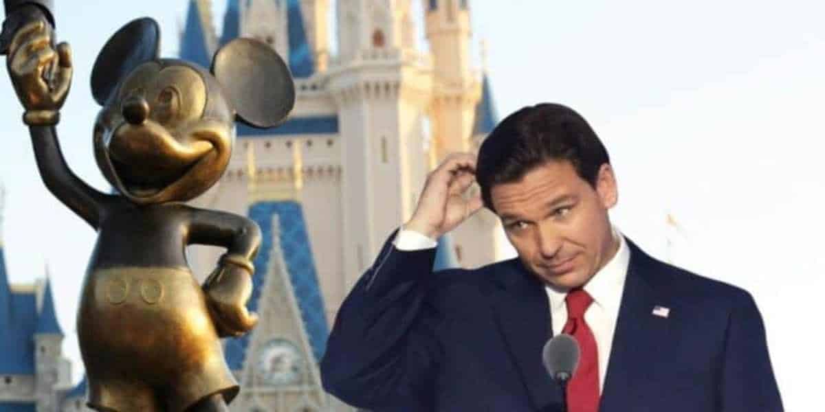 Disney's Mickey Mouse statue next to DeSantis