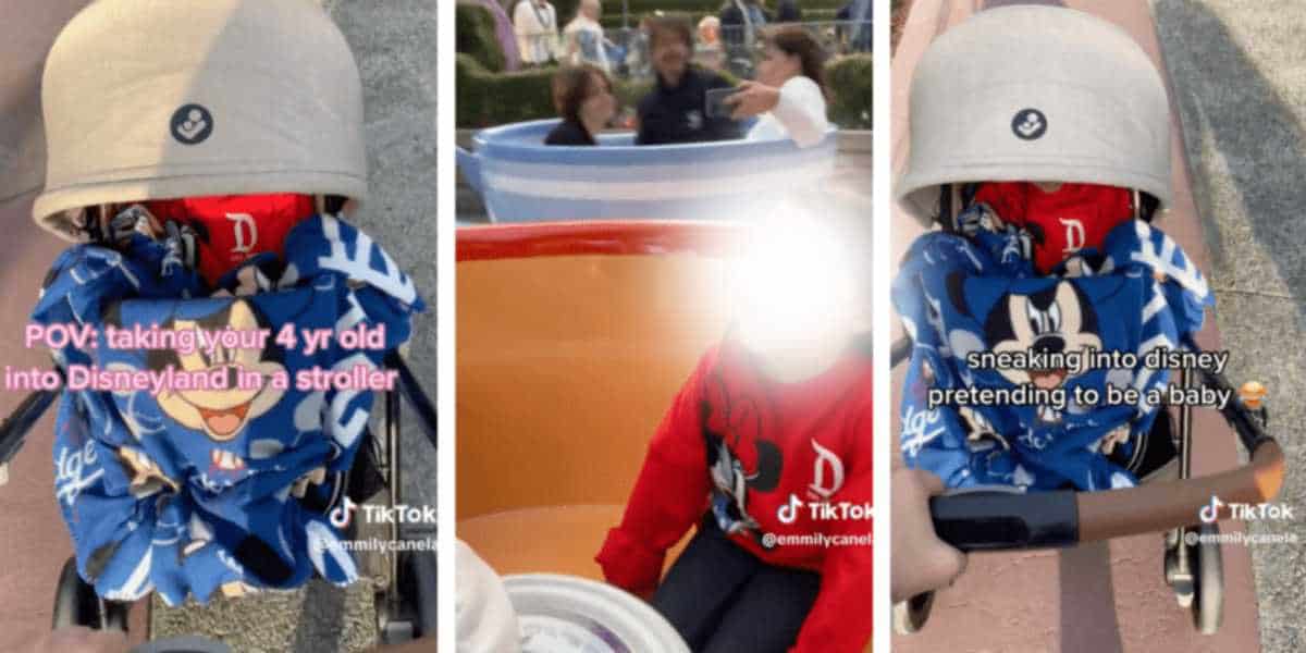 Child in stroller at Disneyland
