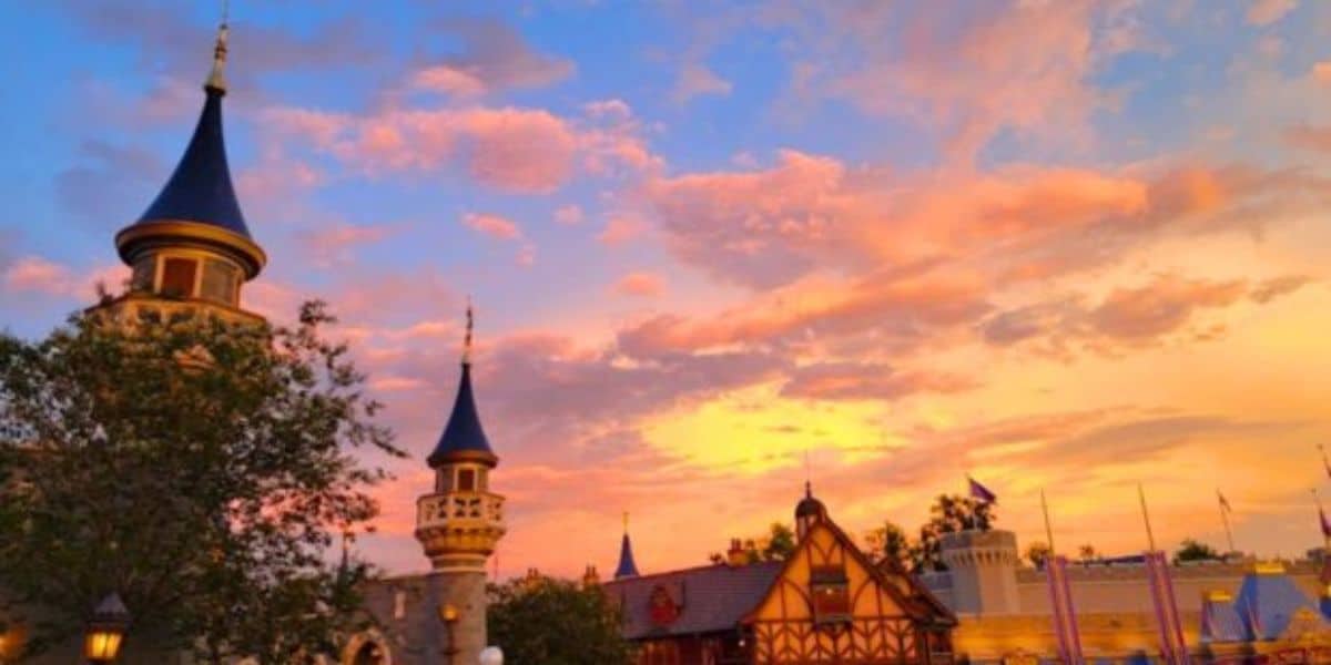 Disneyland in sunset setting