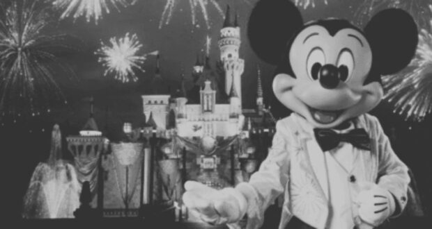 Mickey mouse and Disneyland black and white