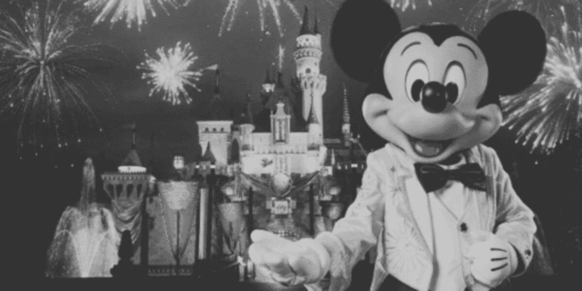 Mickey mouse and Disneyland black and white