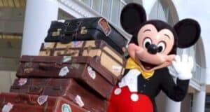 Mickey Mouse with luggage