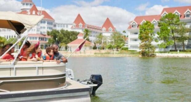 Disney boat sailing on the river