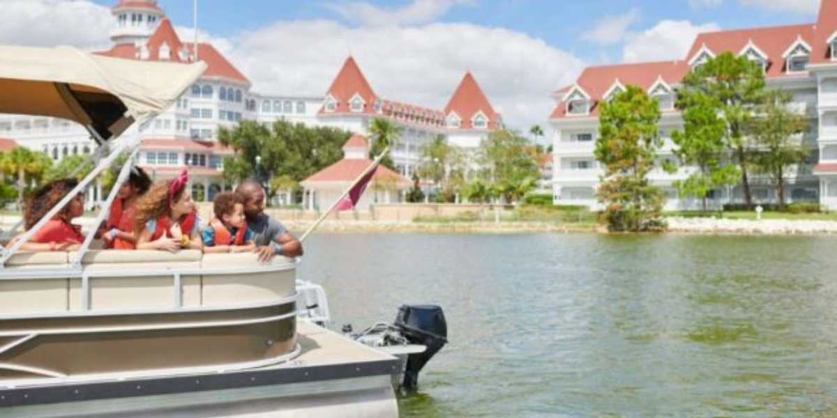 Disney boat sailing on the river