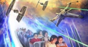 Disney guests rides in Hyperspace Mountain