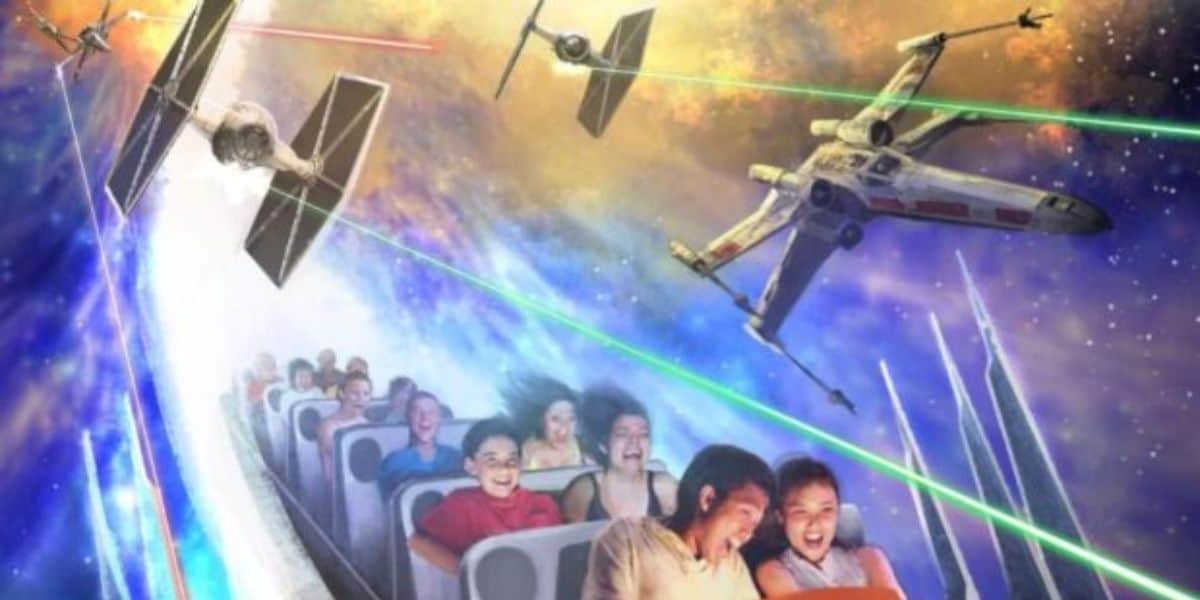 Disney guests rides in Hyperspace Mountain