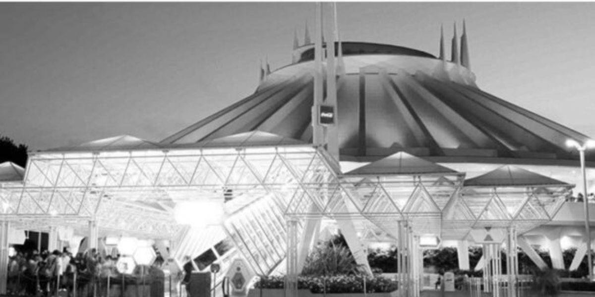 Disney space mountain black and white