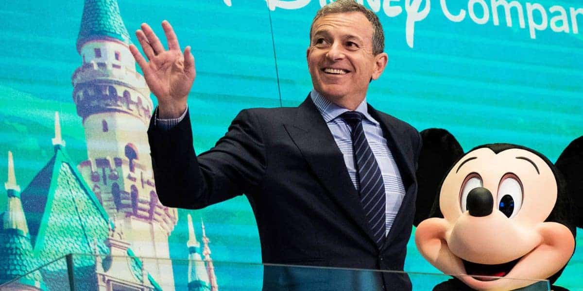 Disney CEO Bob Iger with Mickey Mouse