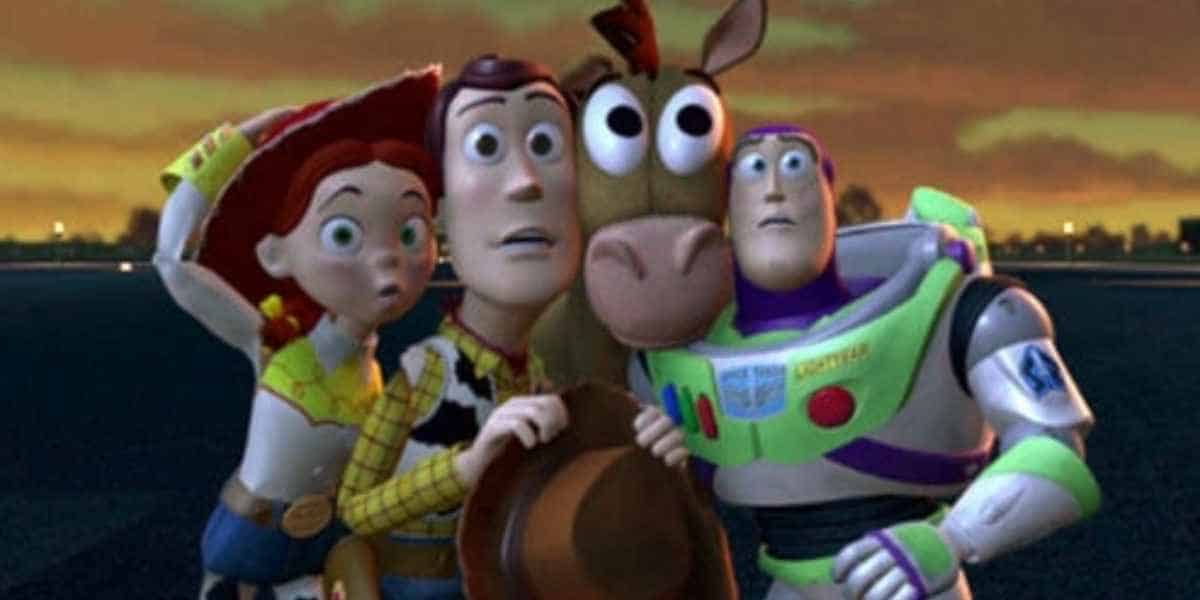 L to R: Jessie, Woody, Bullseye and Buzz on the runway in 'Toy Story 2'
